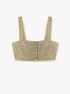Self-portrait Crop Top In Gold