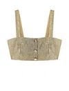 Self-portrait Crop Top In Gold