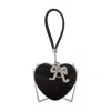 Self-portrait Top Handle Heart Clutch In Black