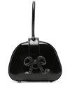Self-portrait Leather Top Handle Mini Bag In Black