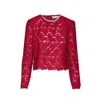 Self-portrait Embellished Guipure Lace Top In Red