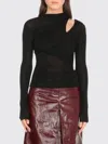Self-portrait Black Cut Out Viscose Knit Top In Black
