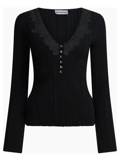 Self-portrait Self Portrait Top With Lace In Black