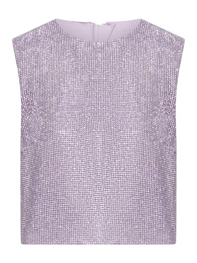 Self-portrait Top With Rhinestone
