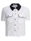 Self-portrait Floral Lace Cropped Top In White