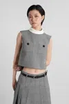 Self-portrait Prince Of Wales Check Top In Gray