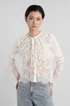 Self-portrait Caped Lace Cardigan In White