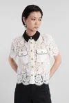Self-portrait Floral Lace Cropped Top In White
