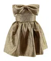 Self-portrait Metallic Fibre Fabric Mini Dress In Brown