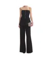 Self-portrait Womens Bandeau Wide-leg Crepe Jumpsuit Black In Black
