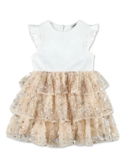 Self-portrait Kids' Tulle Dress In Neutrals