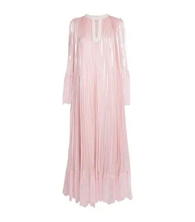 Self-portrait Tulle Embellished Maxi Dress In Pink