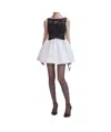 Self-portrait Self Portrait 'black And White Tulle Mini' Dress In White