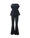 Self-portrait Black Crepe Off Shoulder Jumpsuit Black