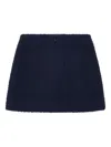 Self-portrait Tweed Button-detailed Casual Skirt In Blue