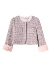 Self-portrait Self Portrait Girls Boucle Fur Jacket In Pink