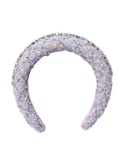 Self-portrait Kids' Tweed Headband In Gray