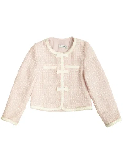 Self-portrait Kids' Tweed Jacket In Pink