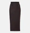 Self-portrait Tweed Maxi Skirt In Black