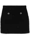 Self-portrait Tweed Mini Skirt In Black