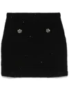 Self-portrait Tweed Mini Skirt In Black