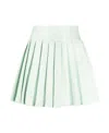 Self-portrait Self Portrait Mint Boucle Pleated Mini Skirt In Blue