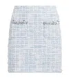 Self-portrait Self Portrait Women Light Blue Sequin Check Tweed Mini Skirt In Blue