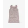 Self-portrait Embellished Tweed Dress In Pink