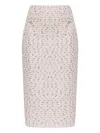 Self-portrait Tweed Straight Skirt In Pink