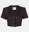 Self-portrait Tweed Top In Black