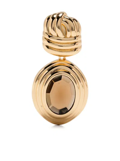 Self-portrait Twisted-detail Earrings In Gold