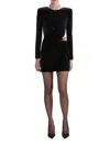 Self-portrait Twisted Waist Dress With Gold Detail In Black