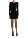 Self-portrait Twisted Waist Dress With Gold Detail In Black