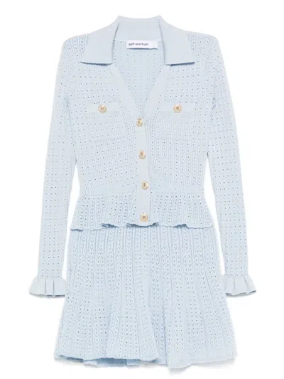 Self-portrait V-neck Dress In Blue