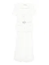 Self-portrait V-neck Midi Dress In White
