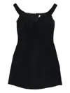 Self-portrait V-neck Mini Dress In Black