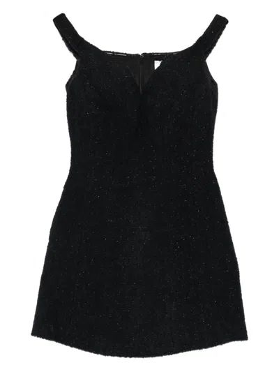 Self-portrait V-neck Mini Dress In Black
