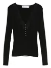 Self-portrait Self Portrait V-necked Sweater In Black