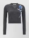 Self-portrait V-neckline Floral Applique Jumper