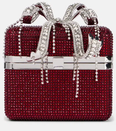 Self-portrait Vanity Embellished Crossbody Bag In Red