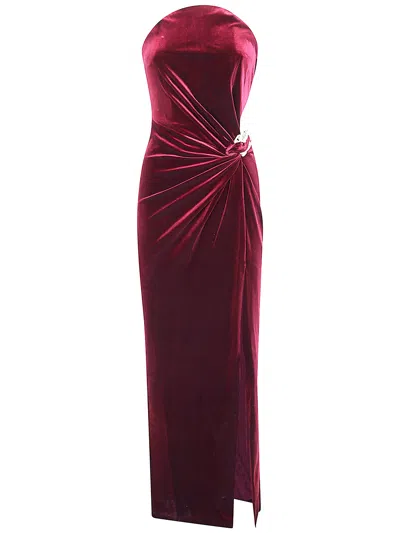 SELF-PORTRAIT SELF-PORTRAIT VELVET BANDEAU MAXI DRESS