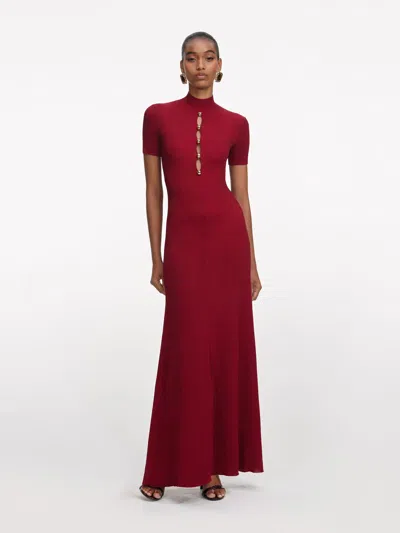 Self-portrait Velvet Bandeau Maxi Dress In Brown