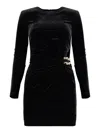 Self-portrait Velvet Chain Embellishment Mini Dress In Black
