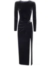 Self-portrait Black Velvet Embellished Midi Dress Clothing In Black