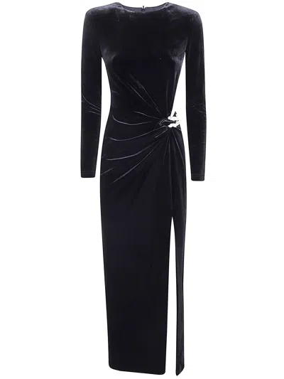 Self-portrait Velvet Embellished Midi Dress In Black