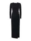Self-portrait Velvet Midi Dress In Black