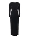 Self-portrait Velvet Midi Dress In Black