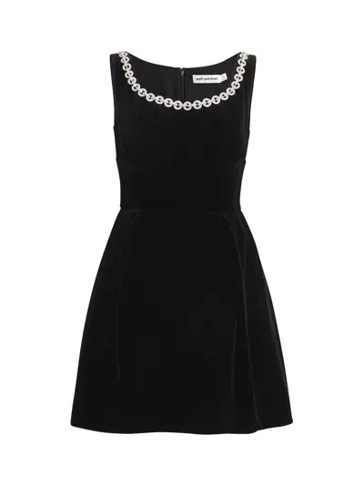 SELF-PORTRAIT SELF-PORTRAIT VELVET MINI DRESS BLACK