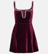 Self-portrait Velvet Minidress In Red