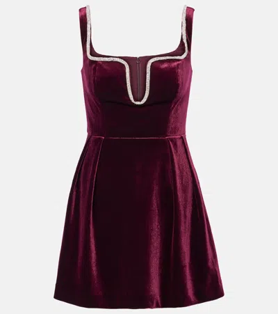 Self-portrait Velvet Minidress In Red